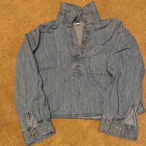 Boxy denim shirt 100% cotton